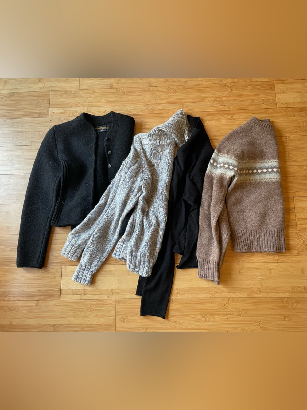 4 Pure Wool or Alpaca Sweater Jacket Bundle